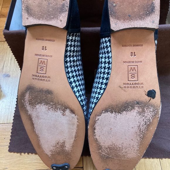 Stubbs & Wootton Black and White Houndstooth Loafers - Picture 8 of 10